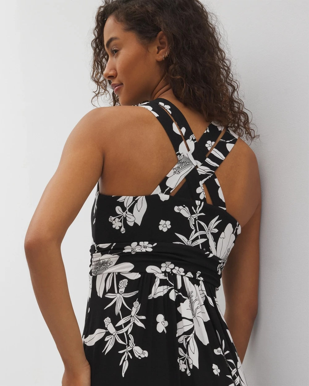 PLUMERIA DREAM G BLACK Isla Cross Back Maxi Bra Dress