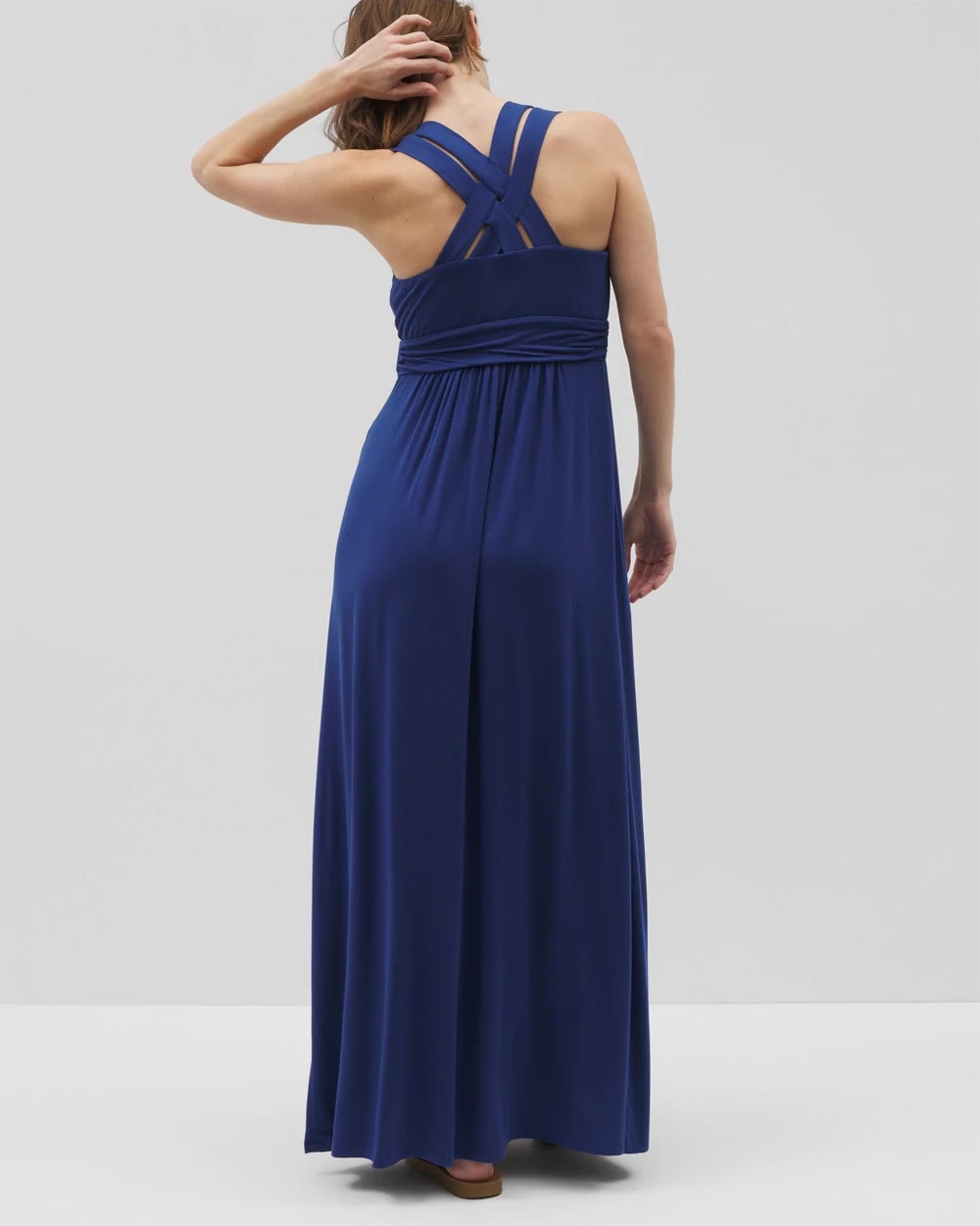 NAVY PEONY Isla Cross Back Maxi Bra Dress