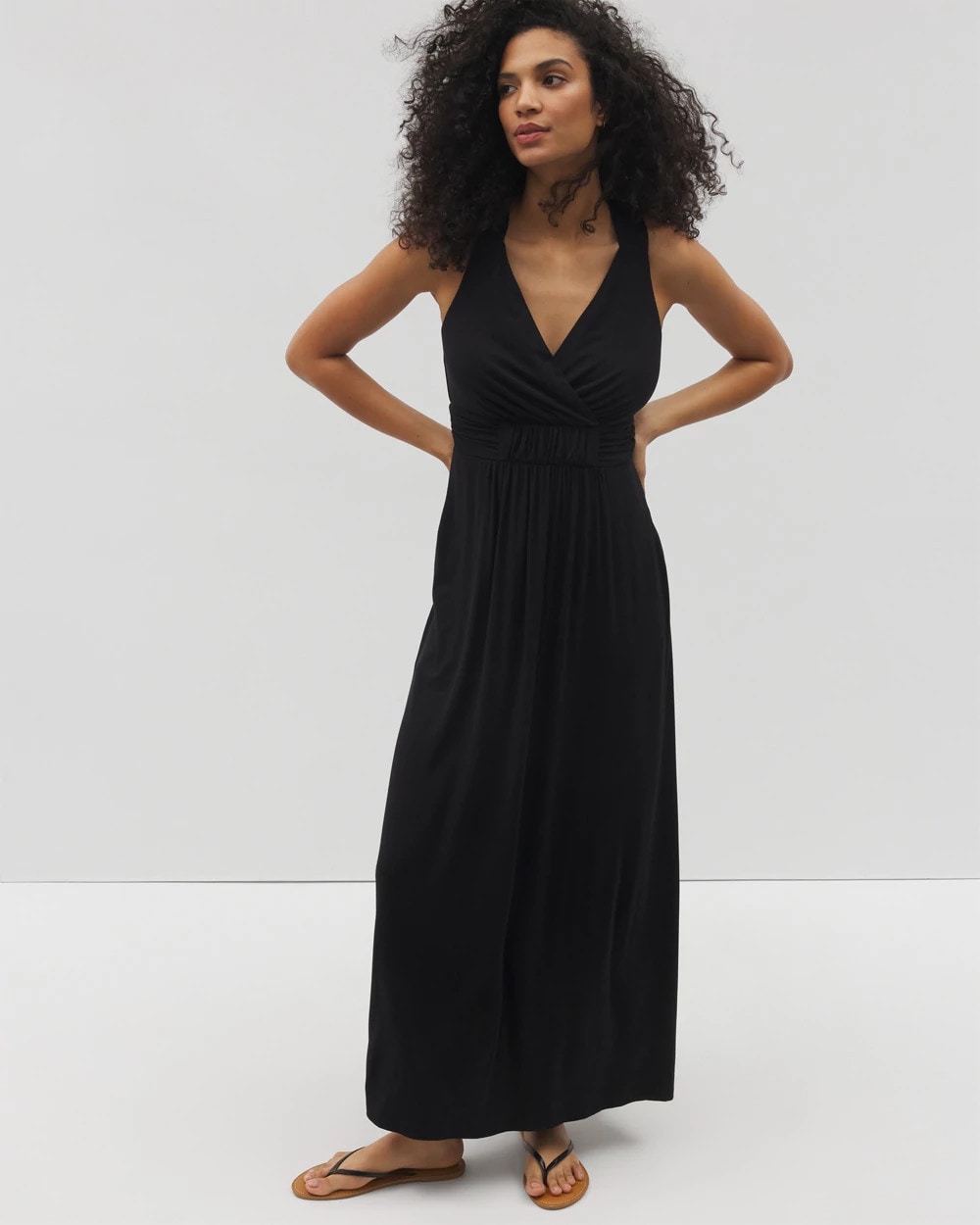 BLACK Isla Cross Back Maxi Bra Dress