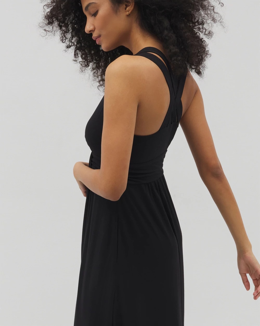 BLACK Isla Cross Back Maxi Bra Dress