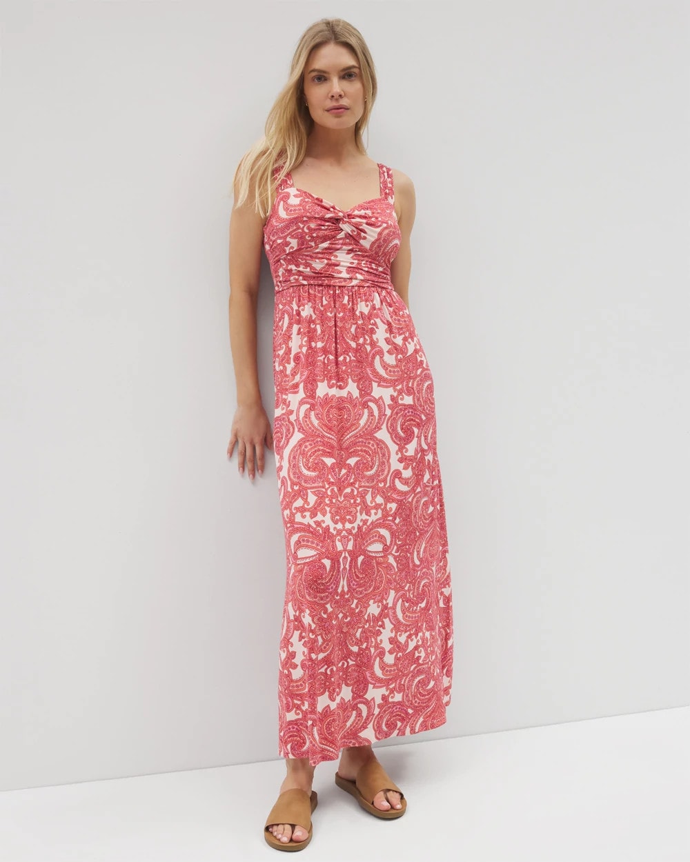 SHOW OFF PAISLEY PEACH Bahia Maxi Bra Dress