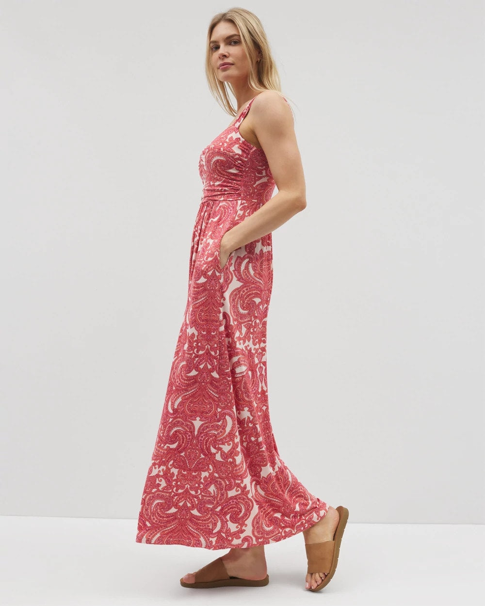 SHOW OFF PAISLEY PEACH Bahia Maxi Bra Dress