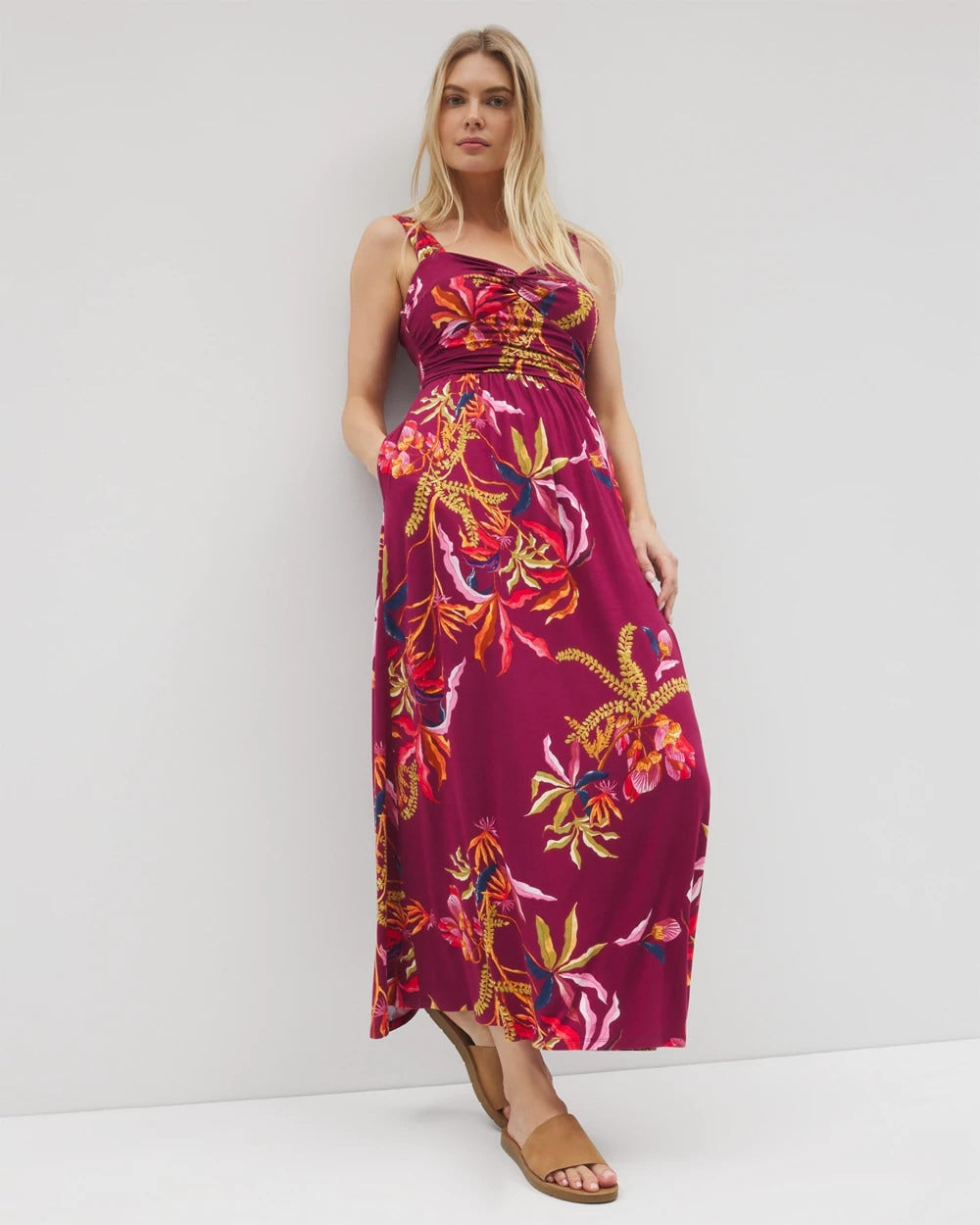 SUNRISE FLORA RED BEAUTY Bahia Maxi Bra Dress
