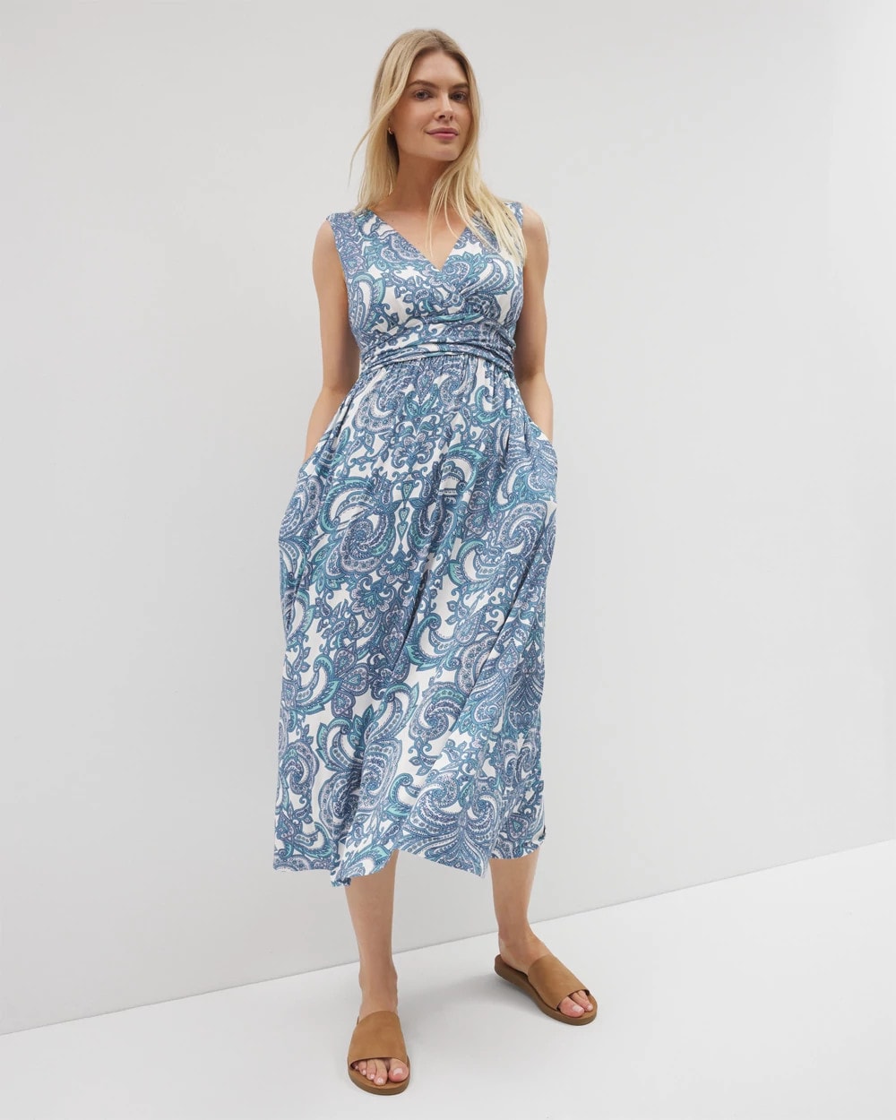 SHOW OFF PAISLEY COCONUT Goddess Midi Bra Dress