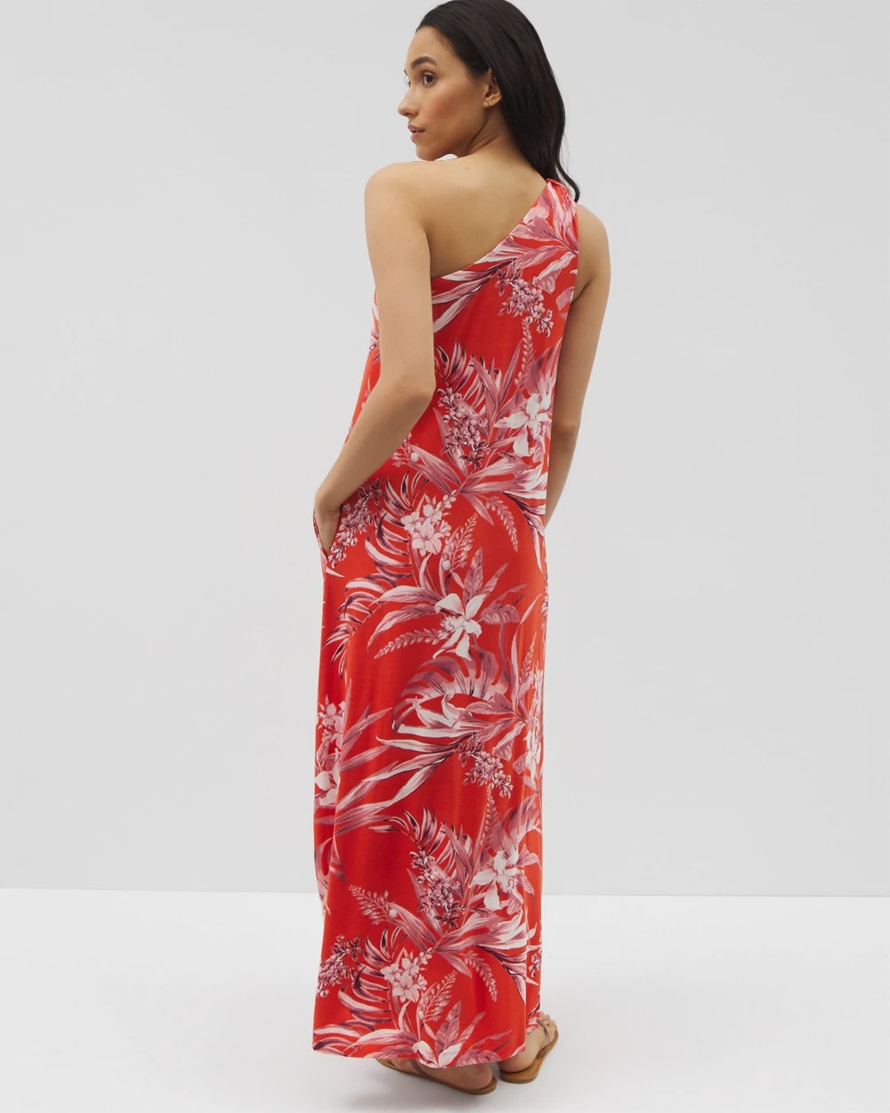 PALM PERFECT G GOJI BERRY One-Shoulder Maxi Bra Dress