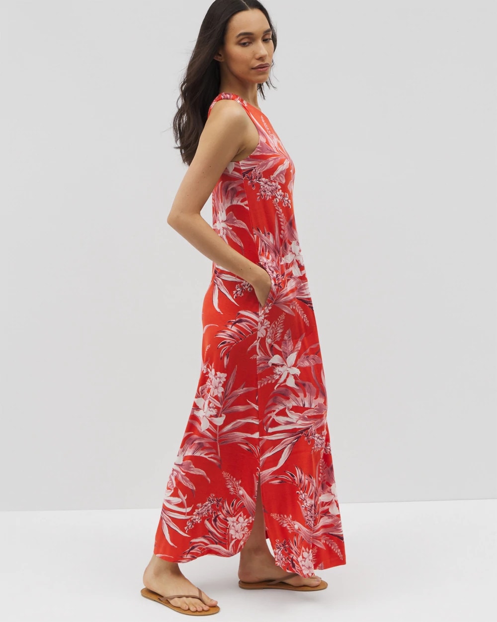 PALM PERFECT G GOJI BERRY One-Shoulder Maxi Bra Dress