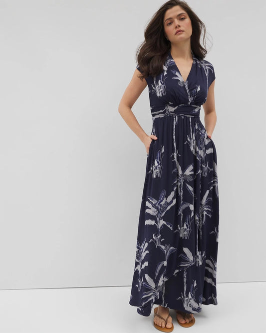 PALM TOILE NIGHTFALL NAVY Serenity Maxi Bra Dress