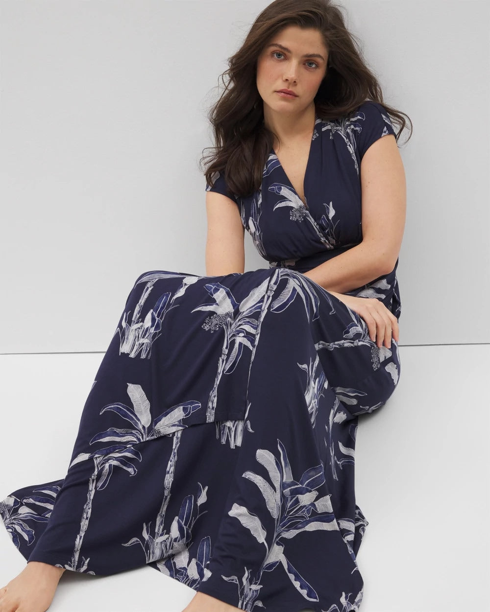 PALM TOILE NIGHTFALL NAVY Serenity Maxi Bra Dress