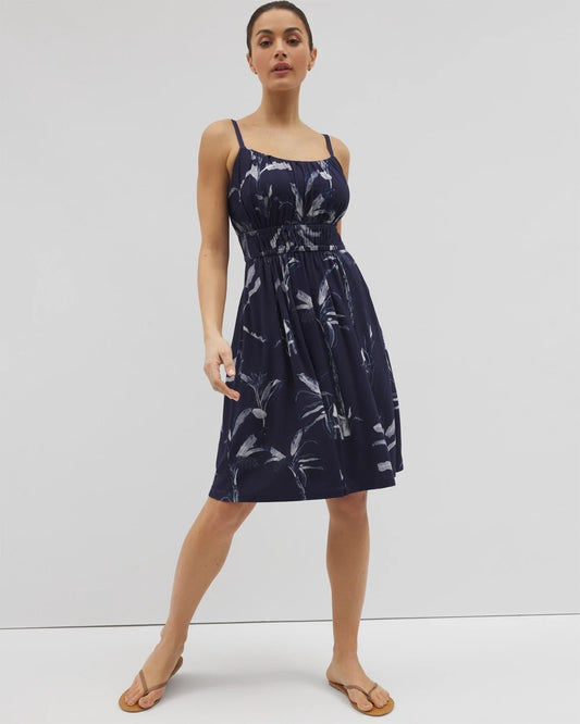 PALM TOILE NIGHTFALL NAVY Paradiso Short Bra Dress