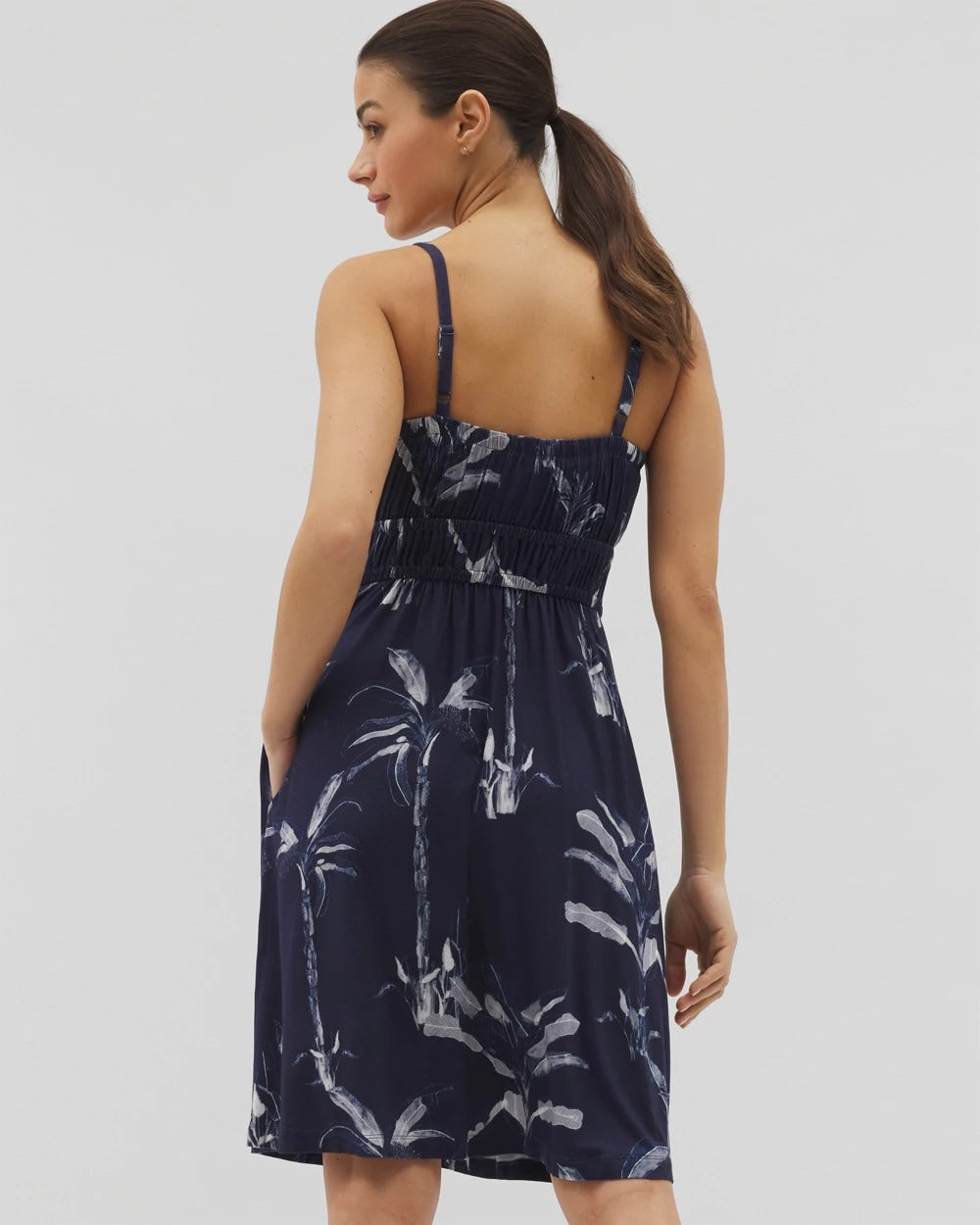 PALM TOILE NIGHTFALL NAVY Paradiso Short Bra Dress