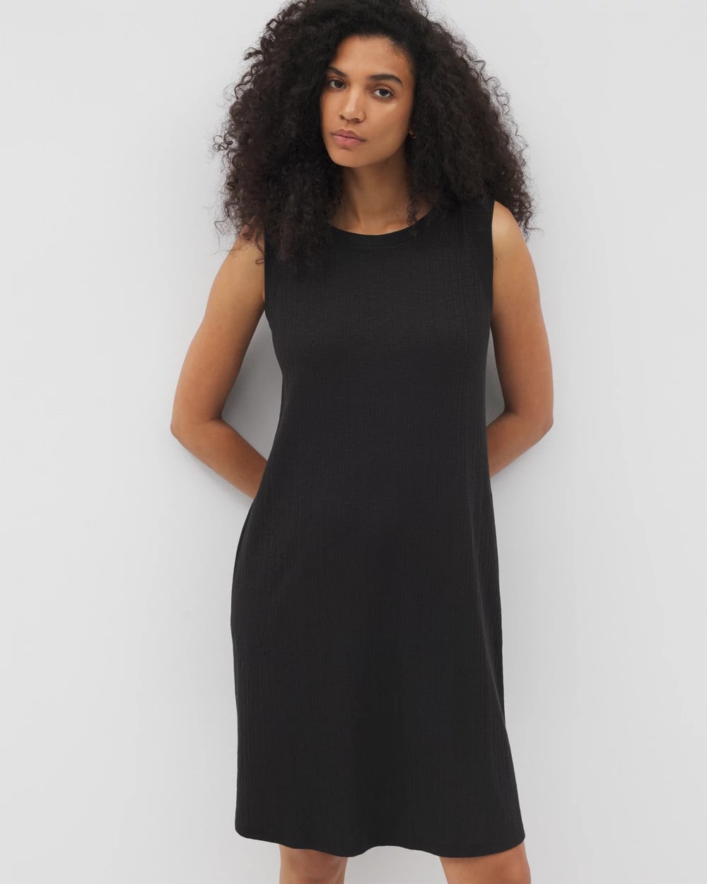 BLACK Rib Lounge Short Dress