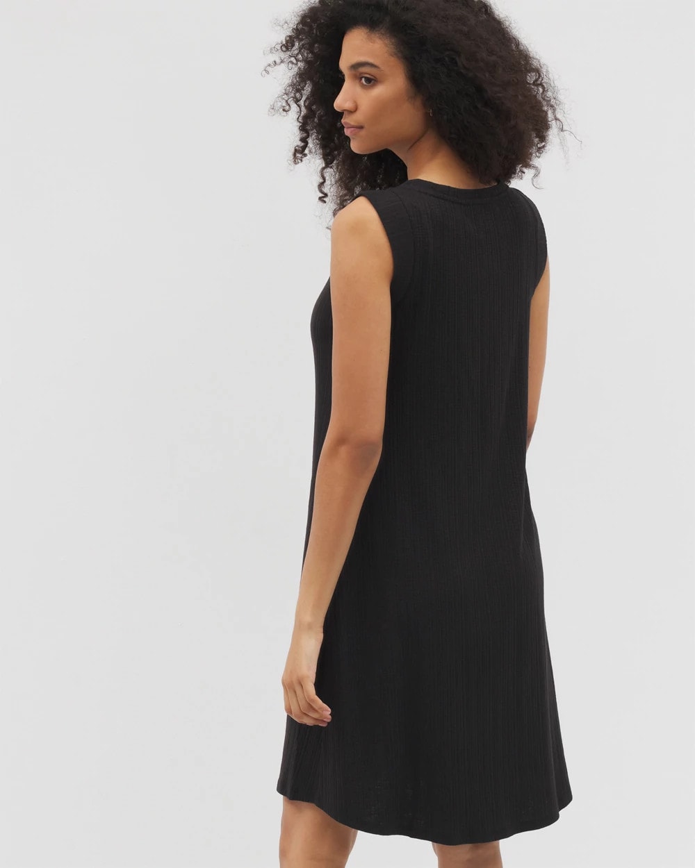 BLACK Rib Lounge Short Dress
