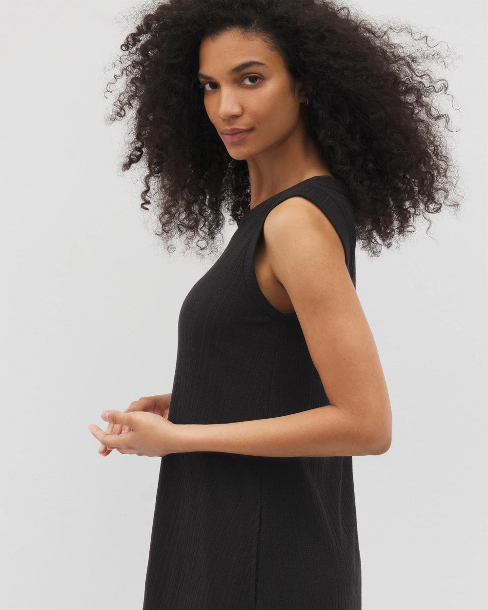 BLACK Rib Lounge Short Dress