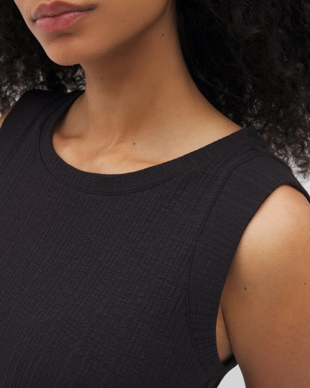BLACK Rib Lounge Short Dress