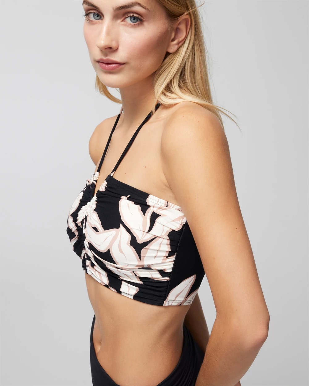 LEAF IT BE BLACK MINI Halter Crop Top