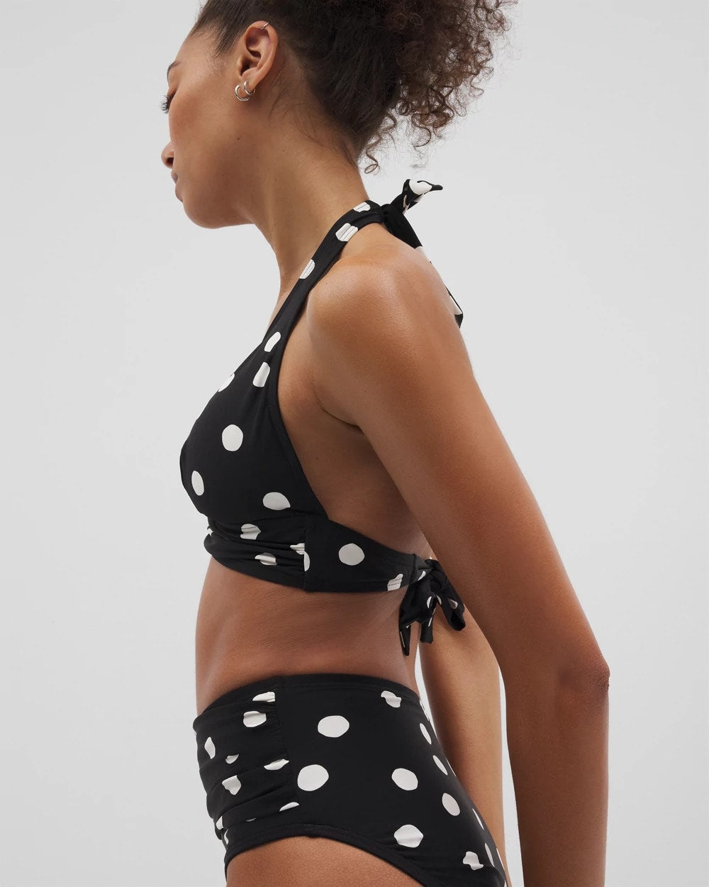 MOVEMENT DOT MINI B Shirred Halterkini Top