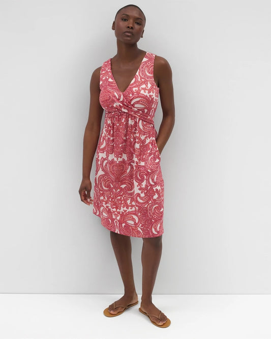 SHOW OFF PAISLEY PEACH V-Neck Short Bra Dress