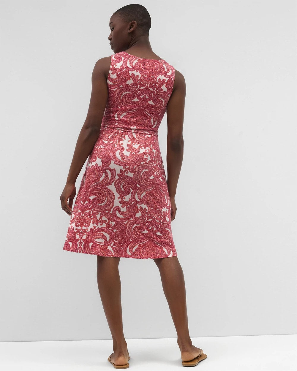 SHOW OFF PAISLEY PEACH V-Neck Short Bra Dress