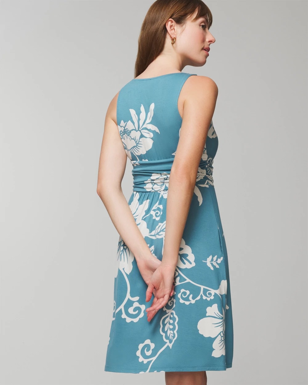 GARDEN TAPESTRY G BLUE Draped Empire Short Bra Dress
