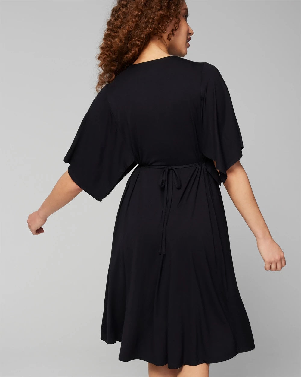 BLACK Flutter Sleeve Short Bra Dress