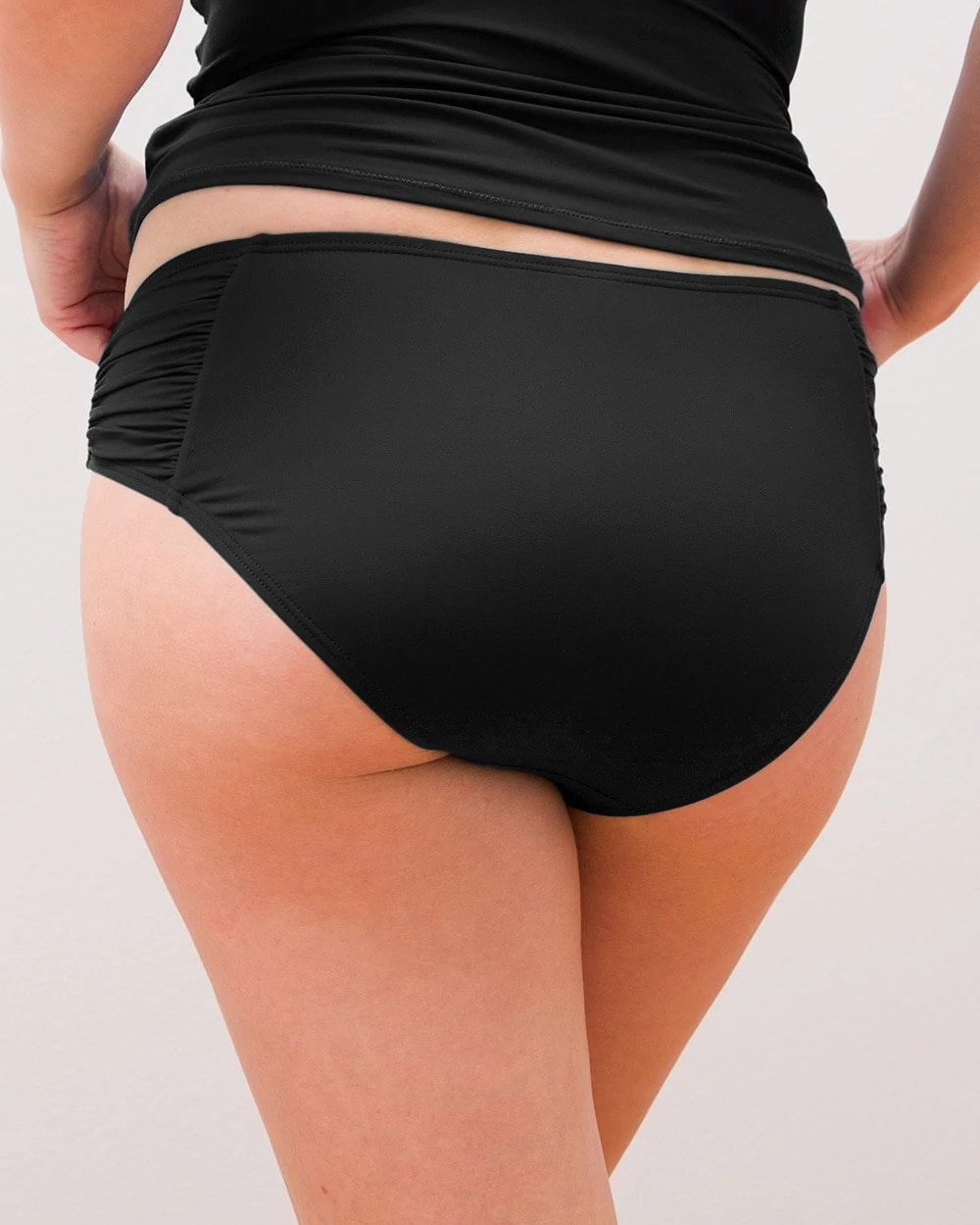 BLACK Ruched Side Bikini Bottom