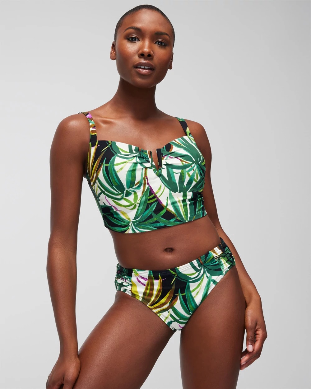 BUNGALOW PALMS MINI IVORY Ruched Bikini Bottoms