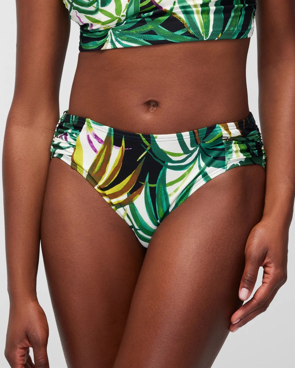 BUNGALOW PALMS MINI IVORY Ruched Bikini Bottoms