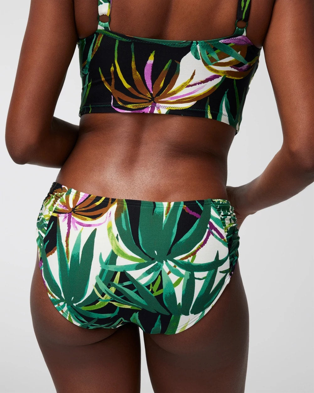 BUNGALOW PALMS MINI IVORY Ruched Bikini Bottoms