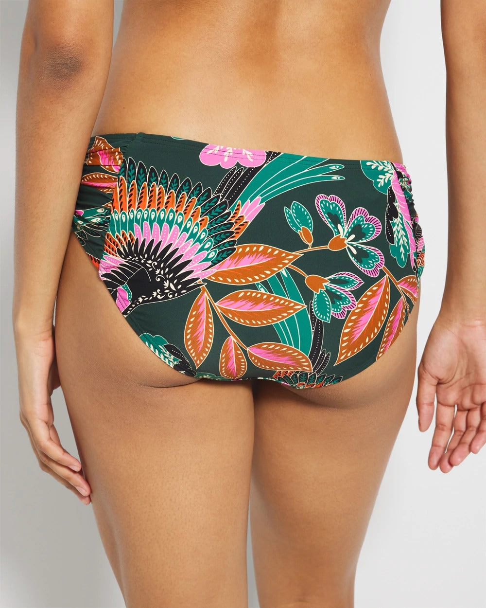 PARROT-ISE LUSH EMERALD Ruched Side Bikini Bottom