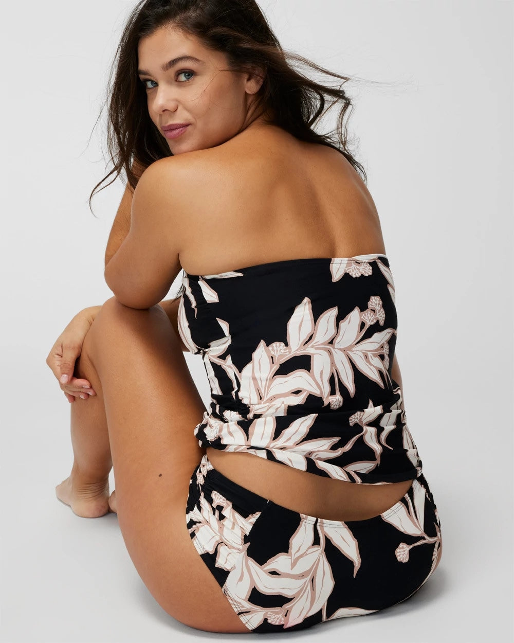 LEAF IT BE BLACK MINI Ruched Bikini Bottoms