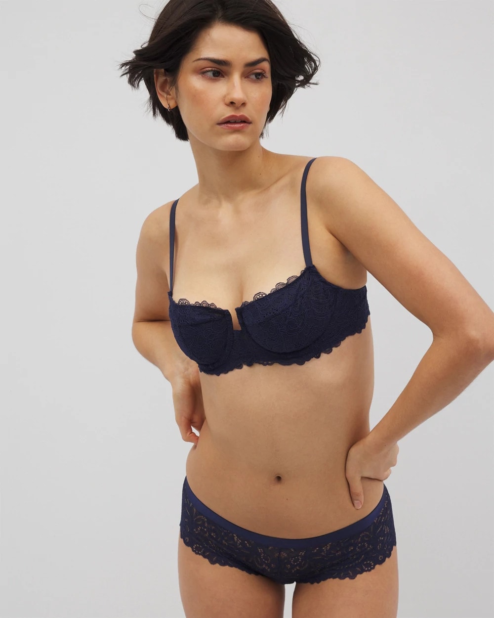 NIGHTFALL NAVY Soma Balconette Unlined Bra with Lace