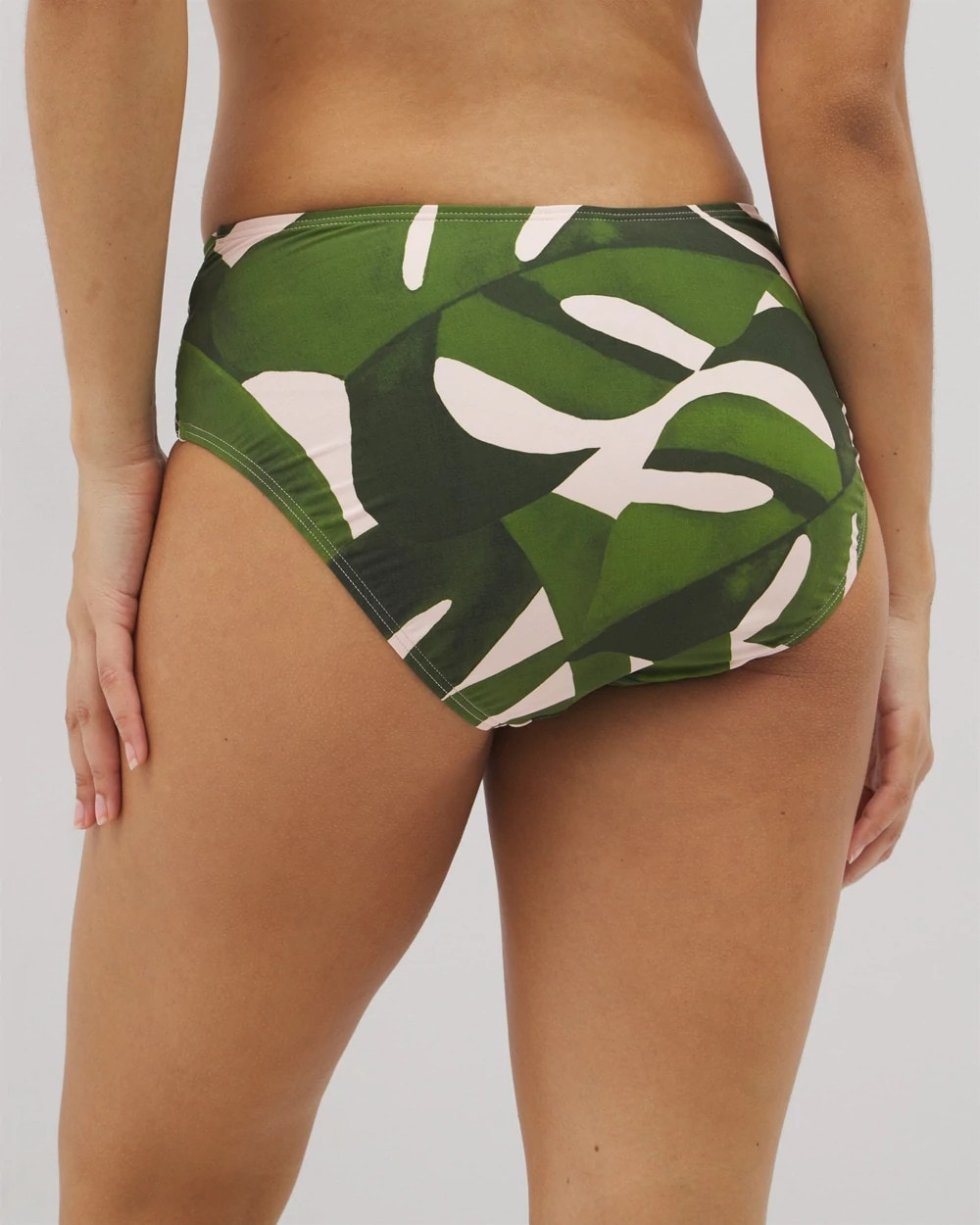 TROPICAL BREEZE MID PALM Soma Swim Twist-Front Bikini Bottoms
