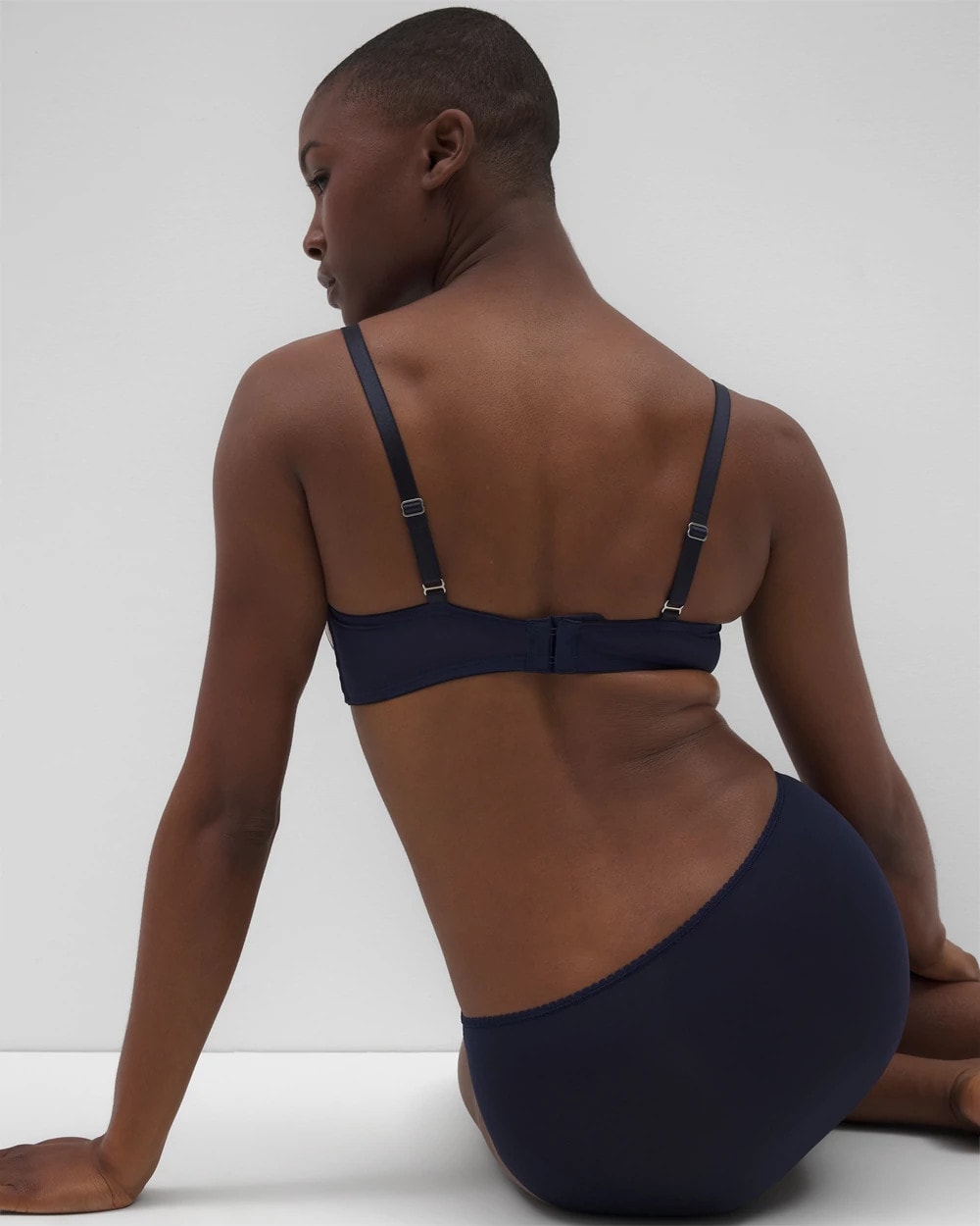 PALE SAND W NAVY Unlined Bra