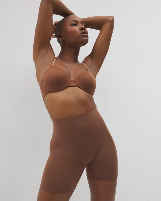 CINNAMON LATTE Mid-Level Shaping Seamless Shorts