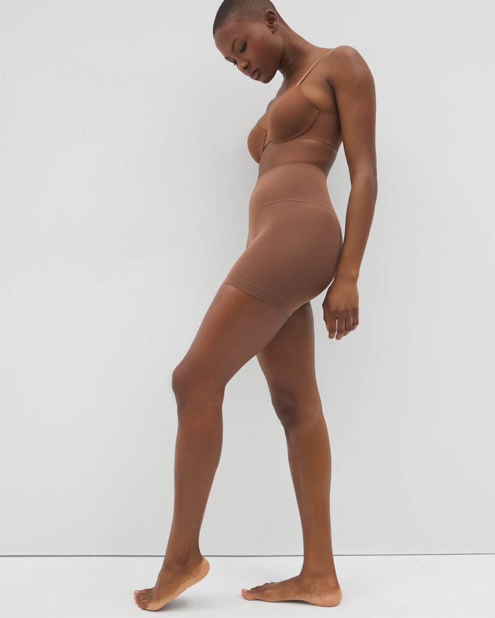 CINNAMON LATTE Mid-Level Shaping Seamless Shorts