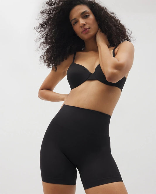 BLACK Mid-Level Shaping Seamless Shorts