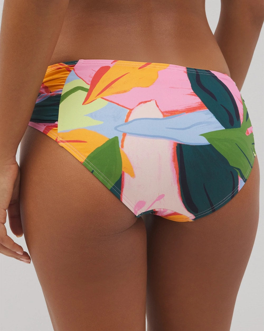 FLIRTY FLORA DARK SEA Soma Swim Ruched Bikini Bottoms
