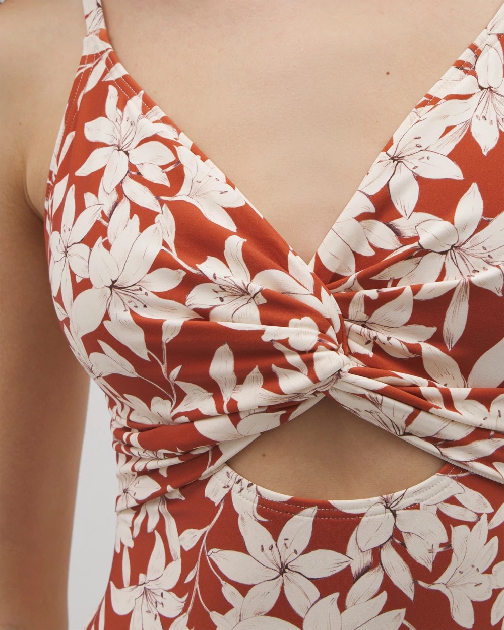 FLAMENCO FLORAL MINI SUN Soma Swim Twist-Front Keyhole One-Piece