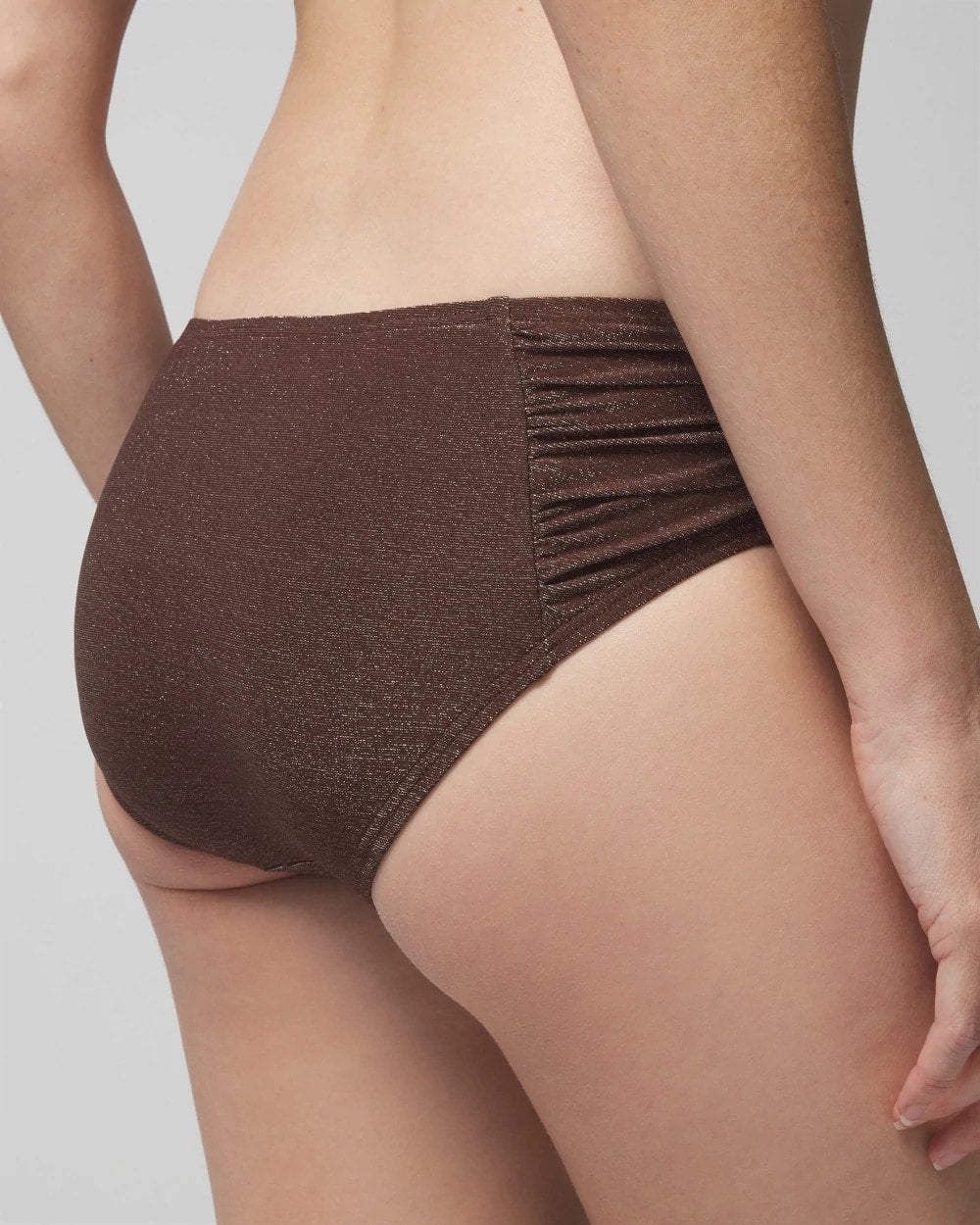 DOLCE VIDA DARK NUDE Ruched Bikini Bottoms