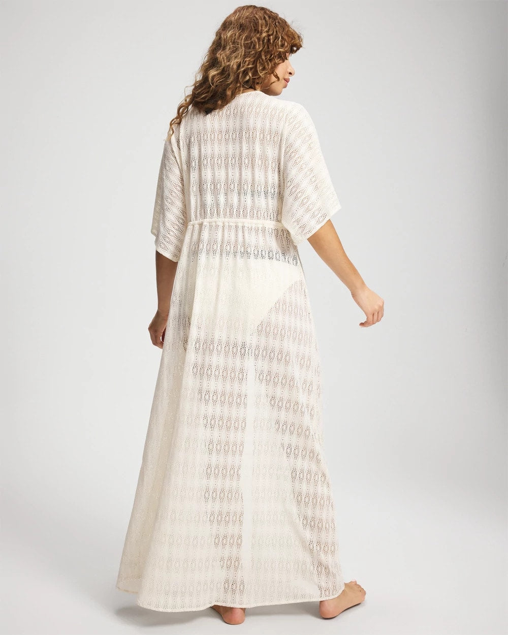 COCONUT WATER Sunkissed Crochet Open-Front Caftan