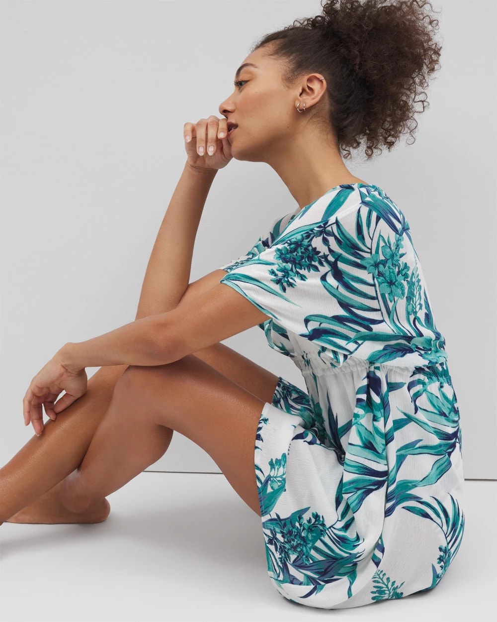 PALM PERFECT COCONUT Rayon Crepe Cover Up