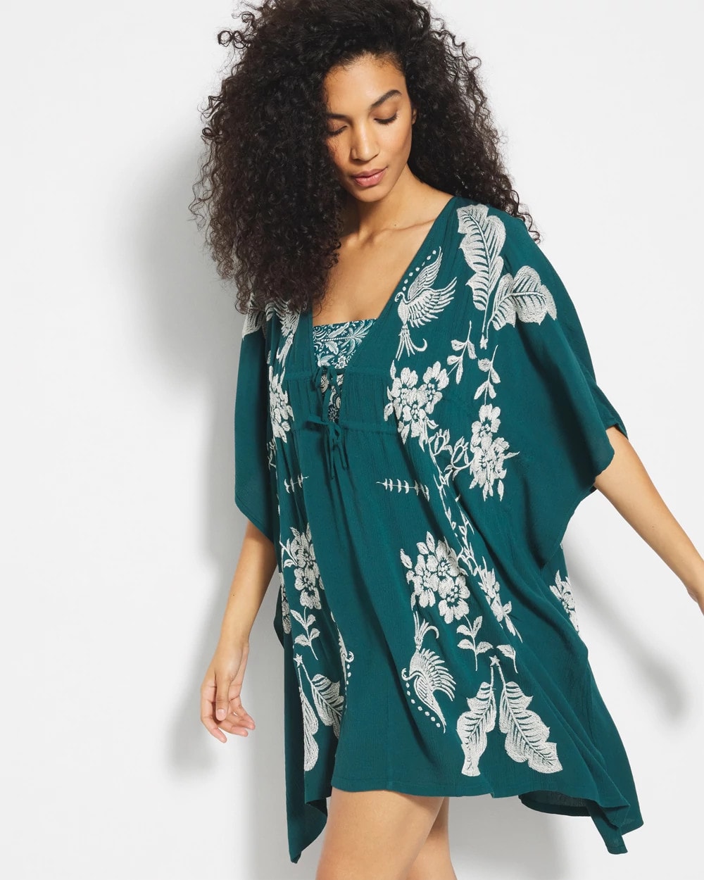 DEEP TEAL Embroidered Cover-Up