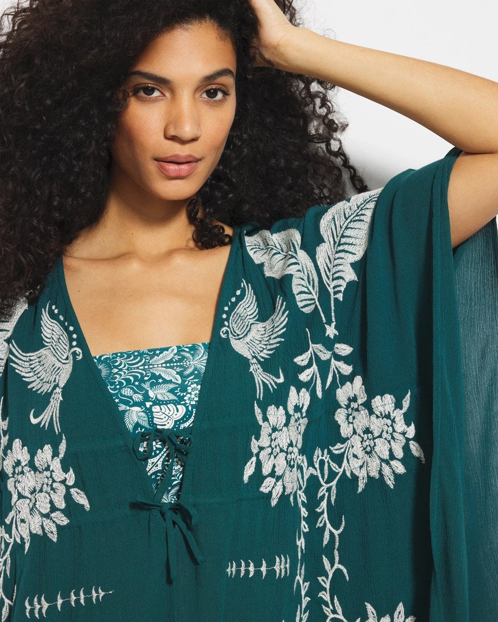 DEEP TEAL Embroidered Cover-Up