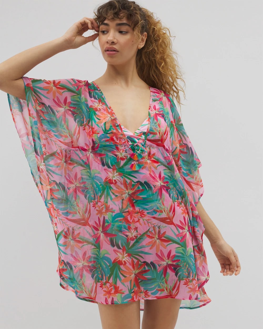 MULTI Everything Under the Sun Chiffon Caftan