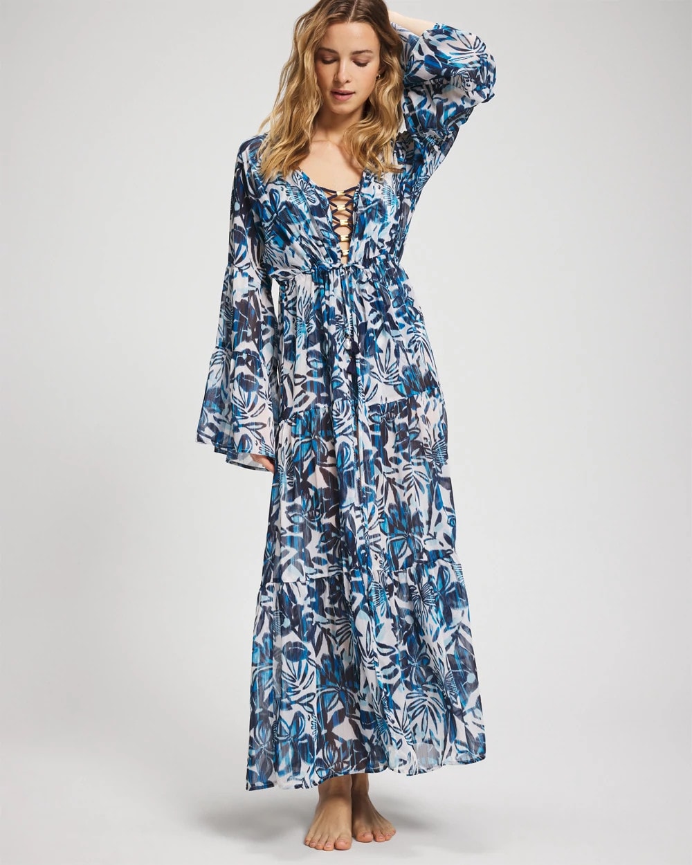 MULTI Turning Tides Keep It Moving Chiffon Dress