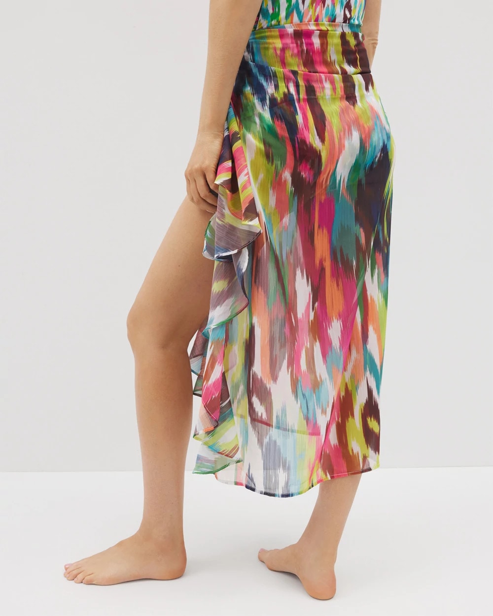 MULTI Keep It Moving Chiffon Ruffle Sarong