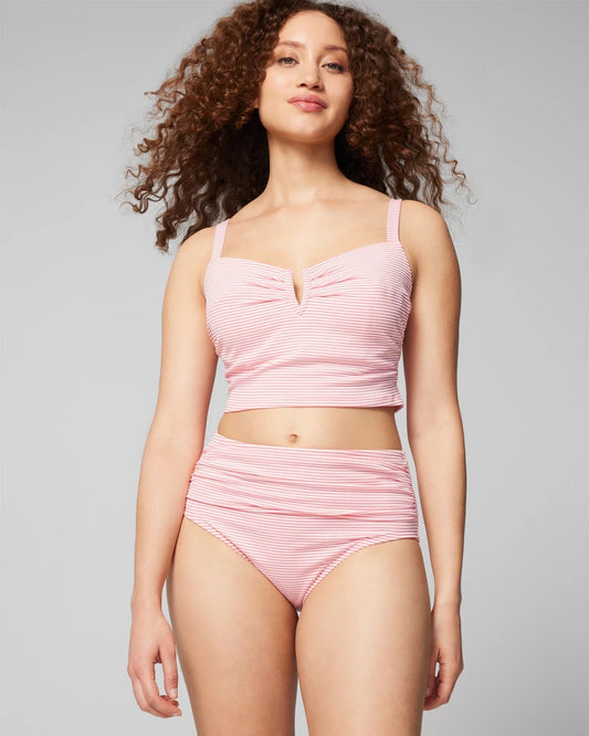 PINK STRIPE Seersucker High-Waist Bottoms
