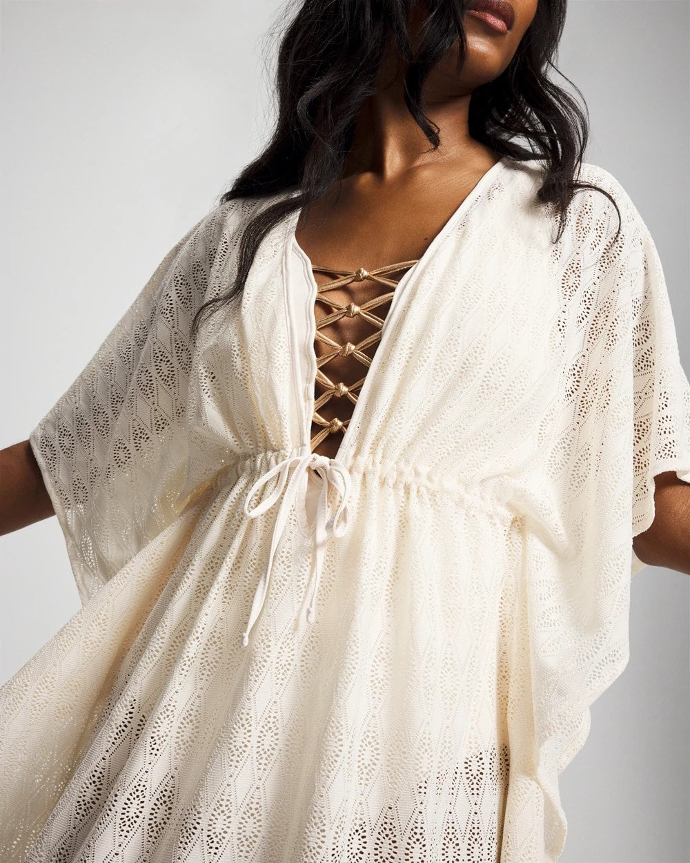 COCONUT WATER Sunkissed Crochet Chiffon Caftan