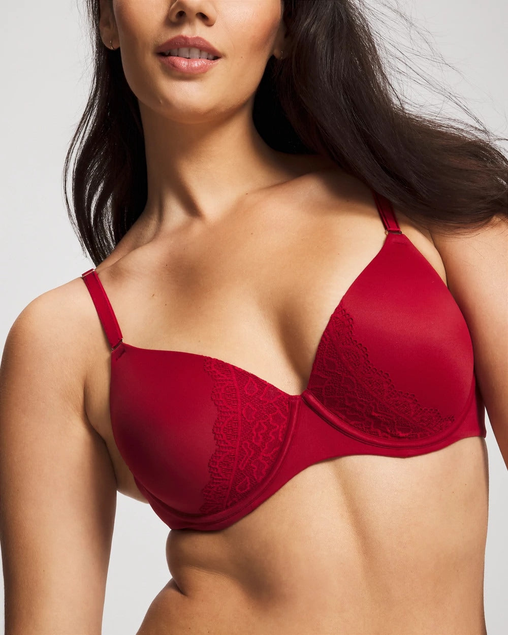PAINT THE TOWN RED Perfect Coverage Convertible Bra with Lace back